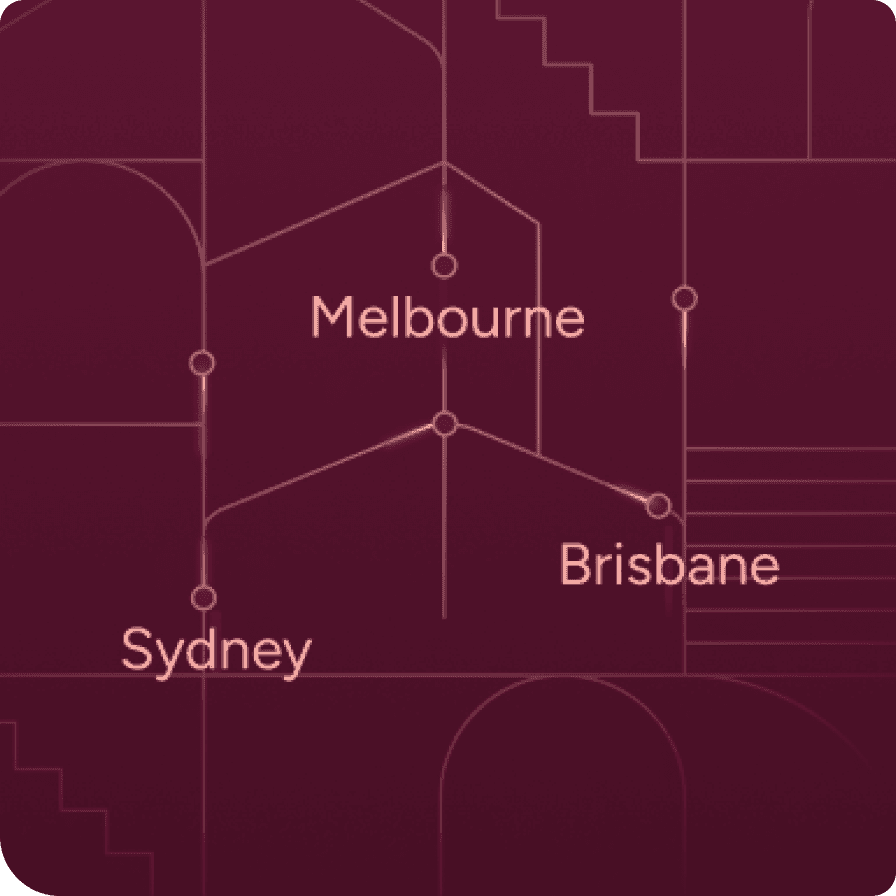 Melbourne Brisbane Sydney illustration