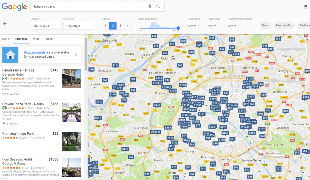 Google Vacation Rentals - Vacation Rental Market