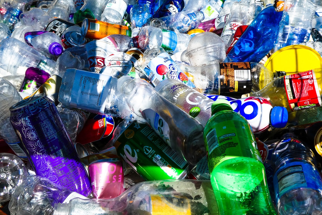 single-use plastics piling up in landfill sites.